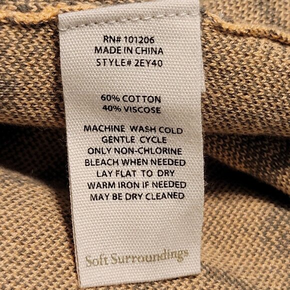 Soft Surroundings Cardigan Yellow/Orange Sz Small Open Front Floral Long Sleeve - Picture 4 of 7